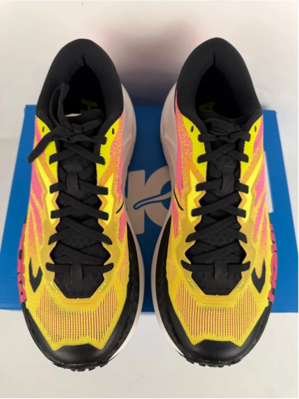 Men's Hoka Mafate X Athletic Shoes 8 Yellow Pink
